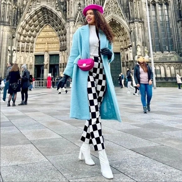 Zara Checkerboard Print Pants NWT - Picture 4 of 17